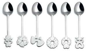 Cucchiaini da Te Set 6 pezzi serie LOVE lunghezza 10 cm in acciaio 18/10 in confezione regalo serigrafata Guzzini per comunioni matrimoni cresime anniversari