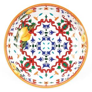 Piatto fondo in Melamina set da 6 pezzi Linea FLOWER&LEMON �21 cm realizzati con decoro studiato x la lavastoviglie