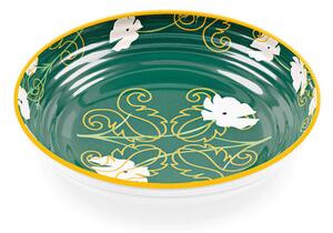 Piatto fondo in Melamina set da 6 pezzi Linea FUSION �21 cm realizzati con decoro studiato x la lavastoviglie colore VERDE