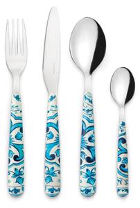 Posate set 24 pezzi Linea BLUES in acciaio inox 18/10 AISI 420 di Altissima qualit� lavabili in lavastoviglie colore Blu multicolor