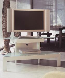 Porta TV Ellisse in allumino anodizzato portata max 60kg da 32 a 60 pollici in vetro acidato