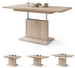 ASTON MINI Rovere Sonoma - MODERNO TAVOLINO DA SALOTTO TRASFORMABILE ALLUNGABILE SOLLEVABILE