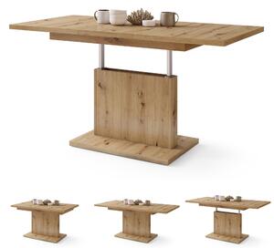 ASTON MINI Rovere Artisan - MODERNO TAVOLINO DA SALOTTO TRASFORMABILE ALLUNGABILE SOLLEVABILE