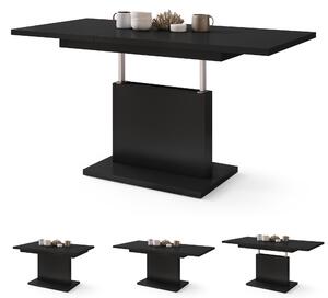 ASTON MINI Nero Opaco - MODERNO TAVOLINO DA SALOTTO TRASFORMABILE ALLUNGABILE SOLLEVABILE