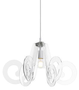 Lampada a sospensione RICCIOLINO �55xh32 cm da soffitto con 5 riccioli in metacrilato Colore Trasparente