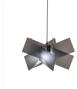 Lampadario a sospensione in Cristallo Acrilico KARTIKA SMALL �56x h36 cm peso 2,1 kg supporto in metallo in metacrilato Fum� Grigio Satinato