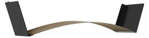 Mensola flessibile L74.5xP20 cm componibile in metacrilato FLEXA basi in metallo polveri epossidiche nere plexiglas Fum� Marrone Satinato