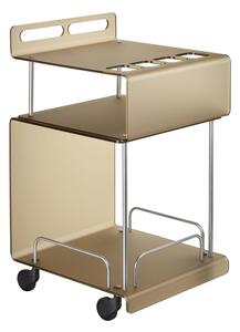 Carrello portavivande da cucina Multifunzione in Cristallo acrilico ONDINA 50x52xh90 cm con ruote piroettanti colore Fum� Marrone Satinato