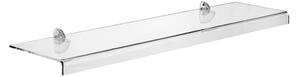 Mensola da muro 90x22 cm PLANA in metacrilato Plana grande Portata max: 12 kg fissaggio con supporti in policarbonato colore trasparente