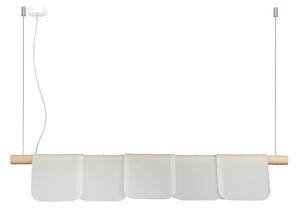 Sospensione con supporto in legno Massello Frassino120x21xh20 cm particolari in PMMA Naturalopal Satinato