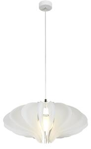 Sospensione in metacrilato Bianco Satinato CIGNO � 52xh27 cm Struttura in metallo cromato verniciato bianco
