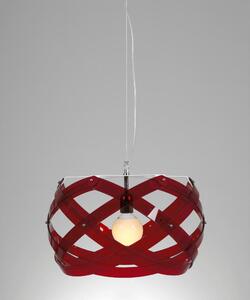 Lampadario a sospensione NUCLEA Medio �53xh30cm Supporto in Metallo Paralume in metacrilato Rosso