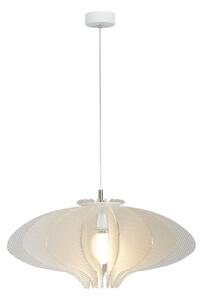 Sospensione in metacrilato Trasparente Spectall CIGNO � 52xh27 cm Struttura in metallo cromato verniciato bianco