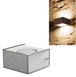 Applique da muro 2 LUCI struttura in metallo verniciato 13x13xh7 cm 1xE27 max 30 W supporto metallo colore cromo