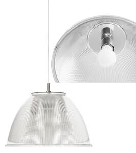 Lampada a sospensione ISABEL �30xh31 cm - 1 x70W max E 27 HGS con calotta prismatica e particolari In PMMA colore cromo