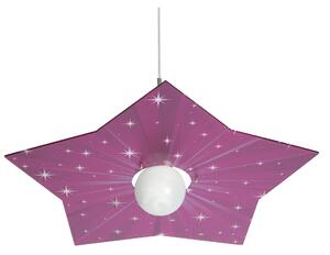 Lampada a sospensione in cristallo acrilico per camerette STAR 56x56xh 13 cm colore fuxsia