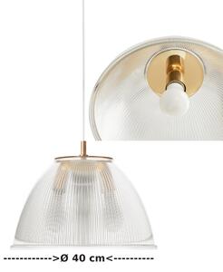 Lampada a sospensione ISABEL �40xh31 cm - 1 x70W max E 27 HGS con calotta prismatica e particolari In PMMA colore oro