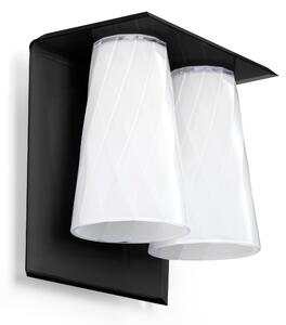 Applique da muro 2 Luci struttura e Paralume in metacrilato Dimensioni 20x20xh 20 cm- peso 0,800 kg colore nero