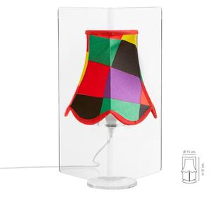 Abat Jour Con paralume in cotone STELLA � 15xh37 cm con paralume fantasia Arlecchino