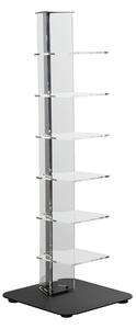 Libreria da terra in metacrilato 6 ripiani ZIA ADELE 35x35xh100 cm base e asta centrale e base nero