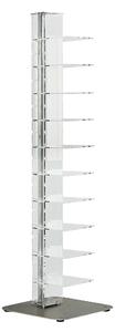 Libreria da terra in metacrilato 10 ripiani ZIA ADELE 35x25xh154 cm base e asta centrale metallo retr�