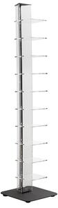 Libreria da terra in metacrilato 10 ripiani ZIA ADELE 35x25xh154 cm base e asta centrale colore nero