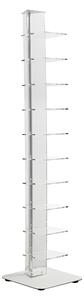 Libreria da terra in metacrilato 10 ripiani ZIA ADELE 35x25xh154 cm base e asta centrale metallo colore bianco