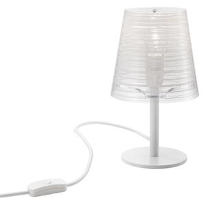 Lampada da tavolo Abatjour con Paralume in policarbonato PIXI diametro 16x16x h28 cm con paralume in policarbonato stampato Bianco