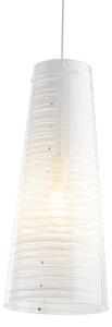 Sospensione con paralume conico PIXI �25xh60 cm in policarbonato Stampato trasparente Bianco