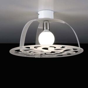 Plafoniera in metacrilato diametro 48xh26 cm sagoma circolare traforata decoro simil cashmere 1xE27 Max 25W
