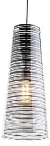 Sospensione con paralume conico PIXI �25xh60 cm in policarbonato Stampato trasparente Nero