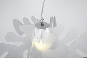 Lampada a Sospensione 73x73h40 cm Aralia in metacrilato Versione Big Peso 2.9 kg 30W Bianco Satinato