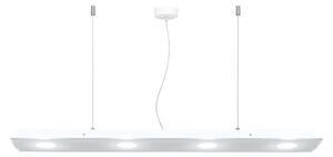 Sospensione rettangolare da soffitto in metacrilato 4 Luci DOMINO 120x20xh6,5 cm bicolore bianco trasparente