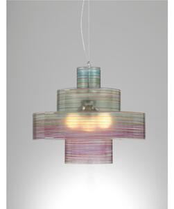 Lampadario a sospensione diametro 70xh60 cm Babilonia con Paralume in policarbonato antiriflesso multicolor