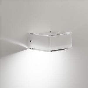 Applique 1 Luce in cristallo acrilico DOMINO 14x13x h 7 cm IP 20 Attacco GX53-1 bicolore bianco trasparente