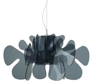 Lampada a Sospensione 73x73h40 cm Aralia in metacrilato Versione Big Peso 2.9 kg 30W Grigio Fum�