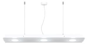 Sospensione rettangolare da soffitto in metacrilato 3 Luci a distanza costante DOMINO 90x20xh6,5 cm bicolore bianco trasparente