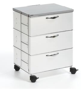 Cassettiera con ruote 44x35xh57 cm ISOTTA 3 Cassetti portata max 20 kg Bianco
