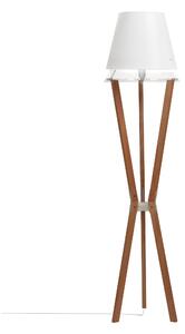 Lampada da TERRA Struttura in legno massello Noce Lucio � 43xh 175 cm - 5,2 kG Paralume in Sandylex bianco trasparente