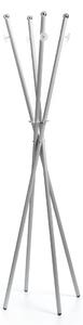 Appendiabiti richiudibile diametro 40xh180 cm Ikebana in metallo verniciato con polveri epossidiche Alluminio, pomelli bianco satinato