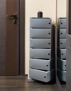 Scarpiera Cassettiera Multiuso in Polypropylene FLUIDA Grigio Dimensioni 41x25.5xh104 cm contenitore 6 Cassetti
