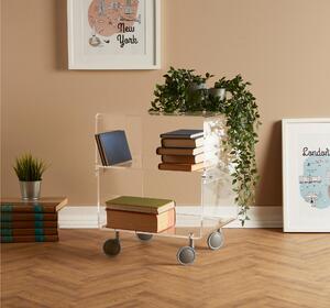 Tavolino, Carrello da salotto SMIT 48x40xh59 cm - peso 8,85 kg realizzato in plexiglas Curvato a Caldo Spessore 8 mm