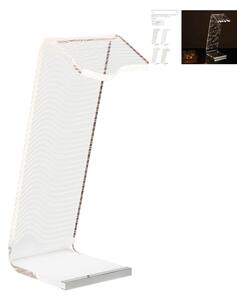 Lampada da Tavolo in polimetalcrilato corpo illuminante a LED 12x20x35 h cm -led 2 W - 24 volt incisioni ONDE