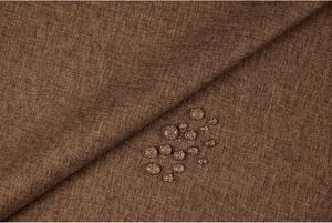 Tessuto impermeabile finto lino marrone, larghezza 160 cm
