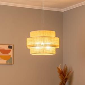 TK Lighting Lampada a sospensione Calisto, Jute, marrone naturale, a 3 luci, Ø 50 cm