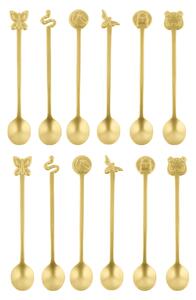 Cucchiaini da caff� set 12 pezzi Party Fashion Living Antique PVD GOLD oro lucido- posate