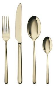Servizio Posate in acciaio inox 18/10 PVD LINEAR Finitura CHAMPAGNE24 Pezzi Monoblocco 6 posti tavola, CHAMPAGNE- posate