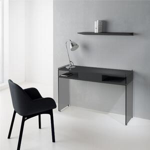 Consolle con cassetto MAYA dimensioni 120x36x77h cm peso 36 kg, realizzata in legno ecologico da 25 mm e fianchi in vetro temperato Fum� da 10 mm