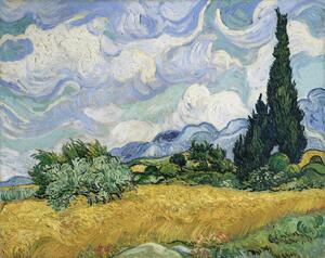 Riproduzione Wheatfield with Cypresses 1889, Vincent van Gogh