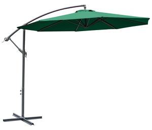Outsunny Ombrellone da Giardino 3x2.5 m, Inclinabile con Base a Croce e Manovella, in Acciaio e Poliestere